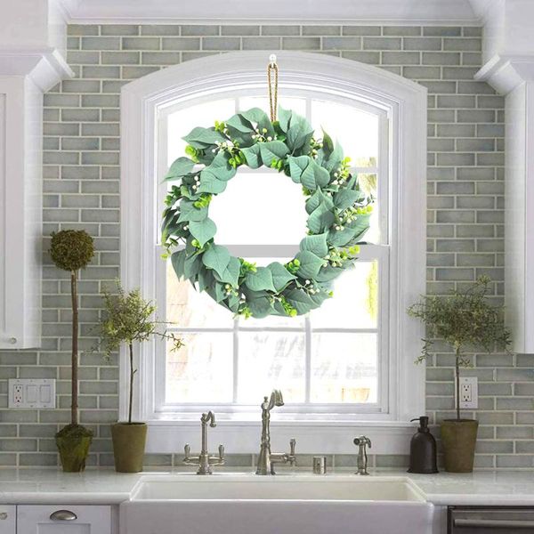 

wreaths door pendant hanging simulation leaf wreath artificial garland hanging pendants wedding decoration door decoration