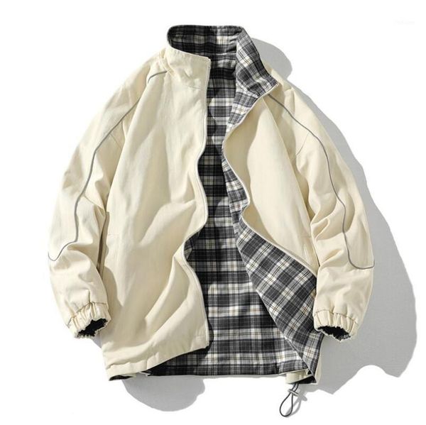 

men's jackets men 2021 autumn brand casual jacket parkas coat husband winter outwear windproof reversible male size m-4xl, Black;brown