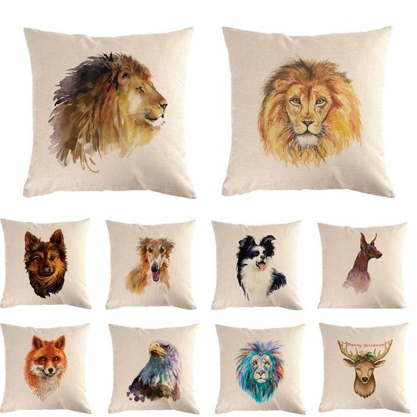 

cushion/decorative pillow 45*45cm cartoon animal pattern cotton linen throw cushion cover home decoration sofa bed decor decorative pillowca