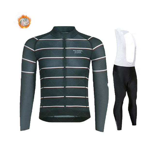 

racing sets winter long sleeve striped jersey light blue white cycling clothing men's team warm jacket set, Black;blue