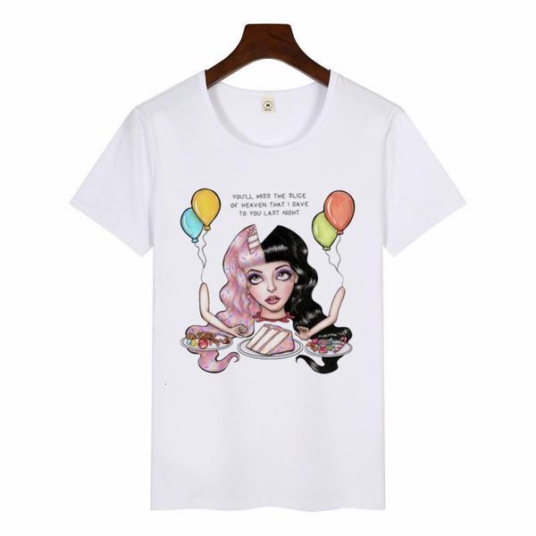 

2021 women funny art print t-shirt harajuku aesthetic tshirts female melanie martinez t-shirt summer graphic tees women, White