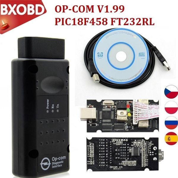 

code readers & scan tools 10pcs/lot est for obd2 scanner opcom 1.99 op com professional diagnosis 2021 op-com v1.99 canbus reader