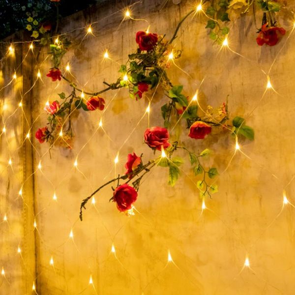 

strings net led string lights 8modes 220v 1.5x1.5m 3x2m festival christmas decoration year wedding party waterproof