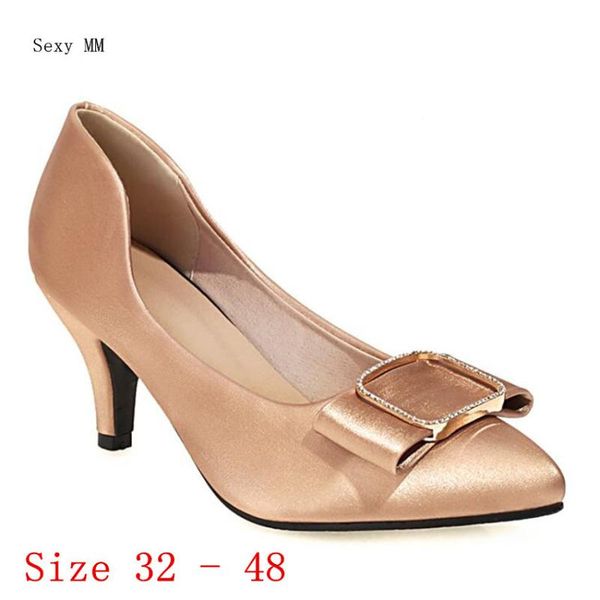 

dress shoes high heels women pumps heel stiletto woman wedding small plus size 32 33 - 40 41 42 43 44 45 46 47 48, Black