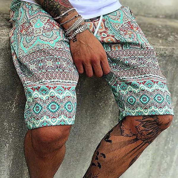 

men's shorts 2021 causal pants for m loose and comfortable printed men fashion patchwork print pockets, White;black