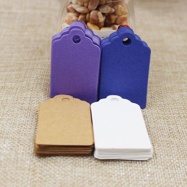 

gift wrap 100pcs 5*3cm diy kraft /white/purple/blue paper blank tags scallop head label luggage wedding note price tag
