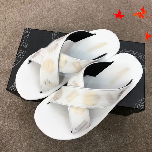 

luxurys men slippers designer rubber slides sandal mens designers flat fashion shoes beach flip flops flower with box size 39-45 -g394, Black