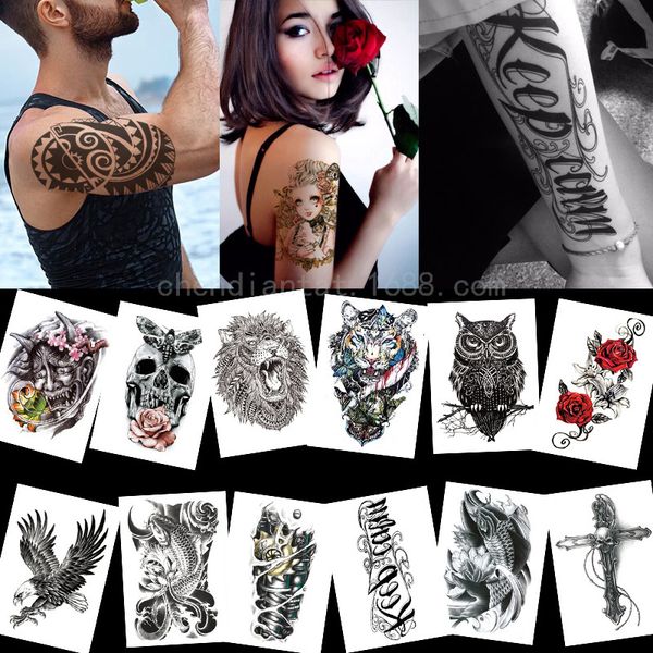 

waterproof tattoo decal arm sticker big picture simulation half tatoo