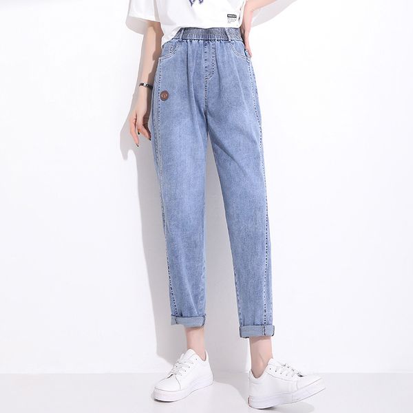 

harlan cowboy pants female 2021 new han edition show thin joker feet tall waist loose casual pants womens jeans woman jeans, Black;white