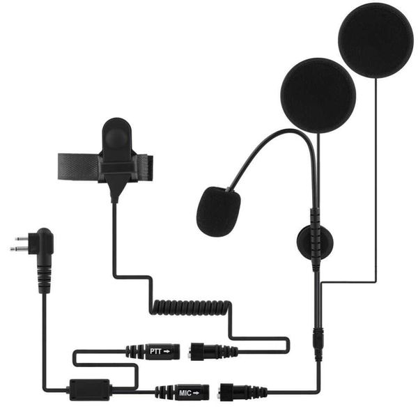 Motorradhelm 2Pin Headset Lautsprecher Mikrofon PTT für MOTOROLA Radios Walkie Talkie