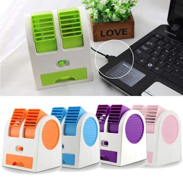 

electric fans mini usb small fan cooling portable deskdual bladeless air conditioner