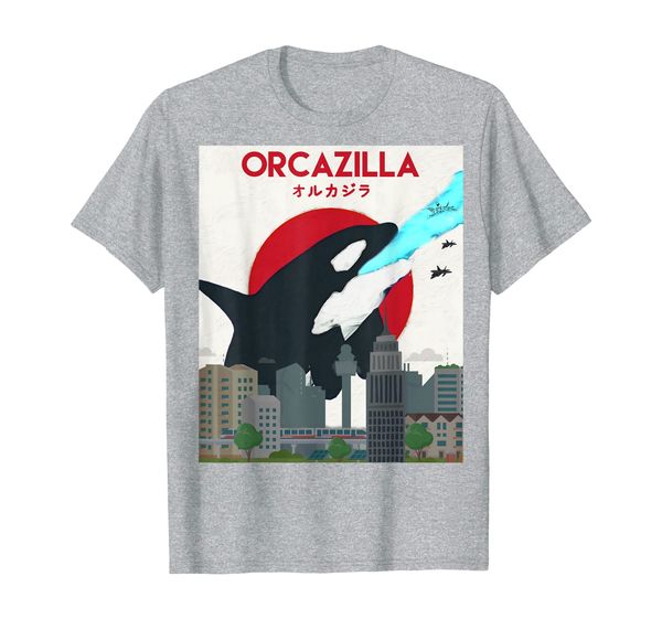 

funny orcazilla killer whale shirt gift for orca lovers t-shirt, White;black