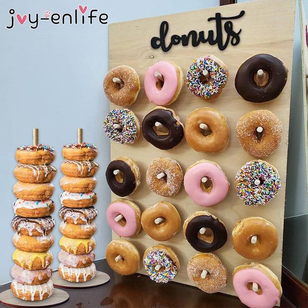 

party decoration donut acrylic stand wooden wall display board donuts table wedding accessories baby shower birthday decor
