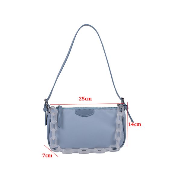 

casual chains handbags women nylon flap candy color underarm totes 2021 new female elegant small soft shoulder crossbody bags