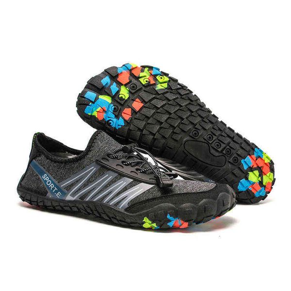 

five finger outdoor hiking wading shoes non slip river tracing lovers beach diving swimming, Black