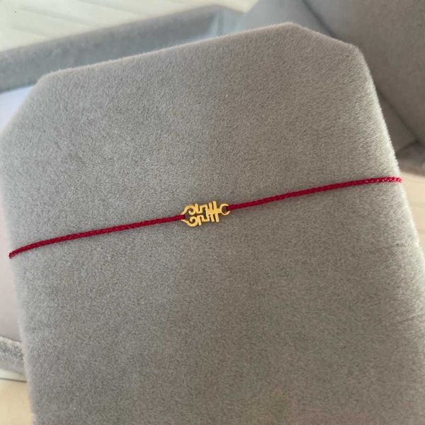 

0.m hand woven red rope 14k baojin xiaoxi character year of the ox, Red;blue
