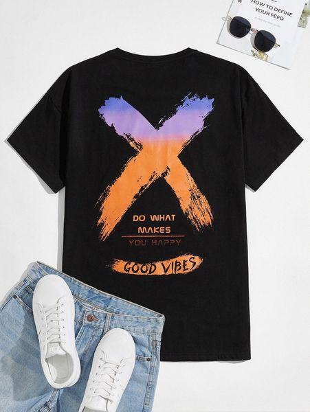 

men slogan graphic tee m6js#, White;black