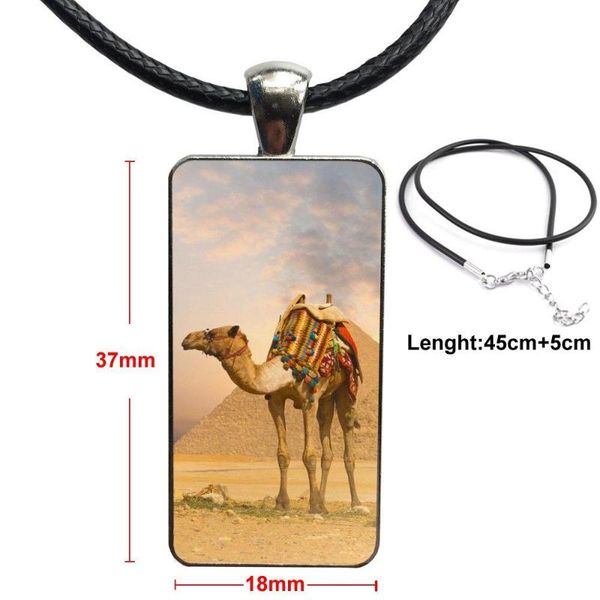 

pendant necklaces camel desert necklace fashion long chain with rectangle jewelry for girls handmade gift, Silver