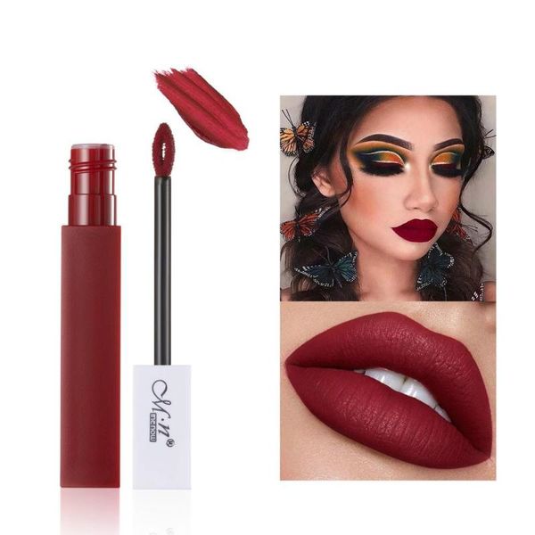 

velvet matte lip gloss red pumpkin rose soft cream long lasting waterproof big volume liquid lipstick