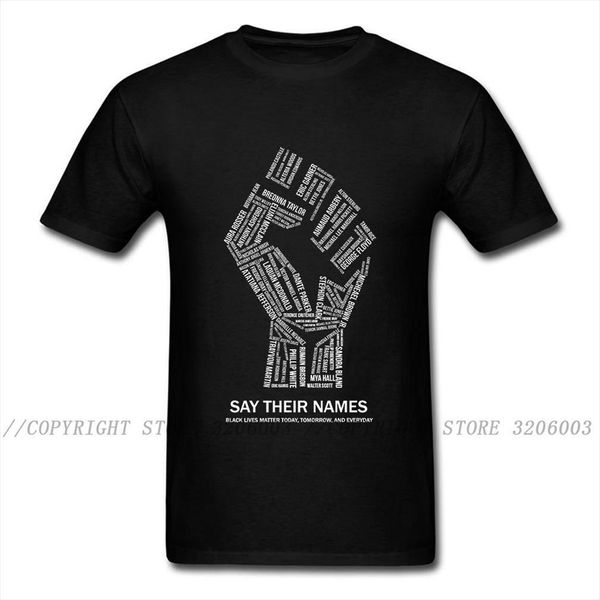 

black lives matter say their mens names defend our uphold right 100% cotton tees for adult, White;black