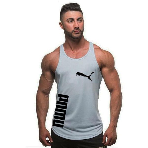 

running jerseys 2021 bodybuilding vest men's gym fitness exercise sleeveless shirt sweater undershirt summer leisure loose, Black;blue