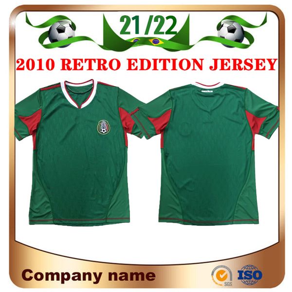 

2010 mexico retro soccer jerseys world cup home #11 morales #9 chicharito #10 c.blanco #4 r.marquez football shirts uniform, Black;yellow