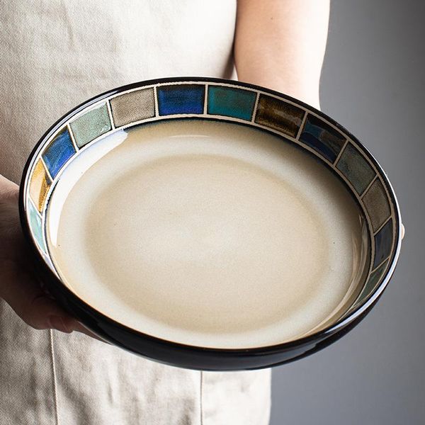 

dishes & plates deep plate household european ceramic tableware round deepening creative dish western salad soup