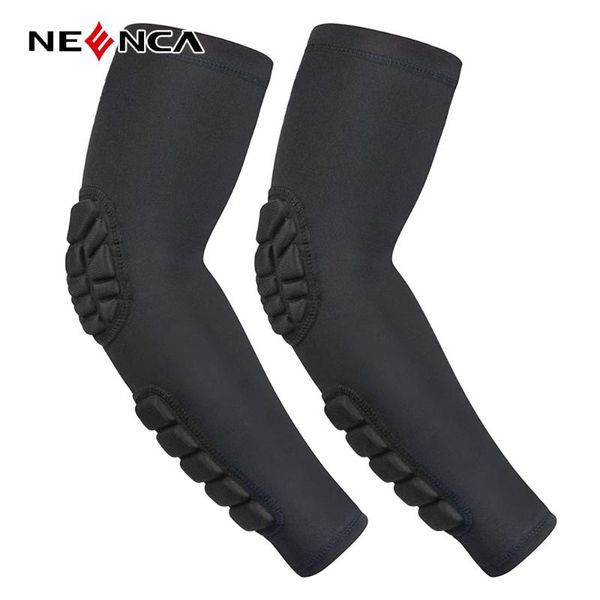

elbow & knee pads neenca arm sleeves bicycle sport protective gear guard mtb bike safety crash proof basketball warmer, Black;gray