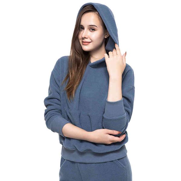

fashion autumn and winter new fce hooded sweater leisure sports running plush thickened fitns suit, Gray
