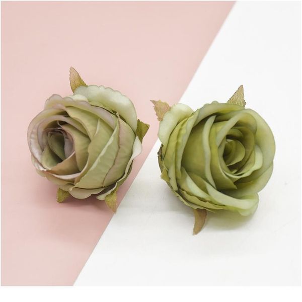

6pcs artificial flowers silk rose heads candy box scrapbooking headwear brooch decorative flowers wreaths for home weddi qylxva