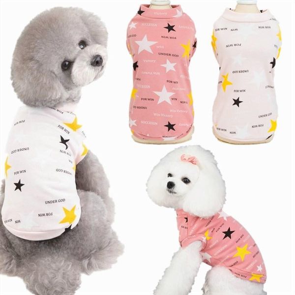 

dog apparel design stars letter pattern pet clothes casual soft cotton t-shirt puppy cat chihuahua yorkshire shirts vest