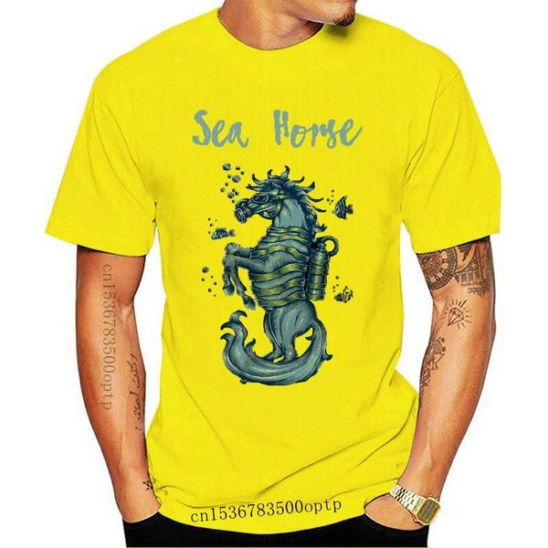 

men's t-shirts 2021 summer style brand fashion casual t shirt sea horse t-shirt, White;black