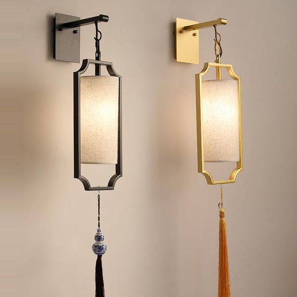 

new chinese style wall lamp bedside lamp bedroom modern minimalist wall hanging stair aisle retro classic lamps