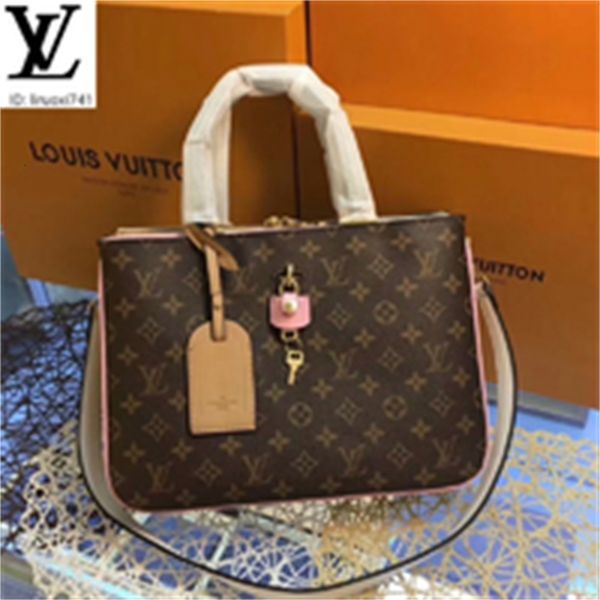 

brand designer luxury b8k2 m44254 khaki old flower color block shoulder bag women handbags iconic bags handles shoulder bags totes cross, Red;black