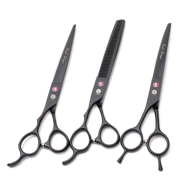

hair scissors 7" 19.5cm left-hand purple dragon jp stainless animal grooming shears dogs straight thinning pets z4006