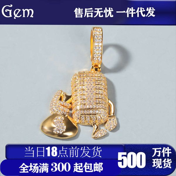 

bronze inlaid zircon harajuku punk necklace pendant japanese samurai golden lion head collection, Silver