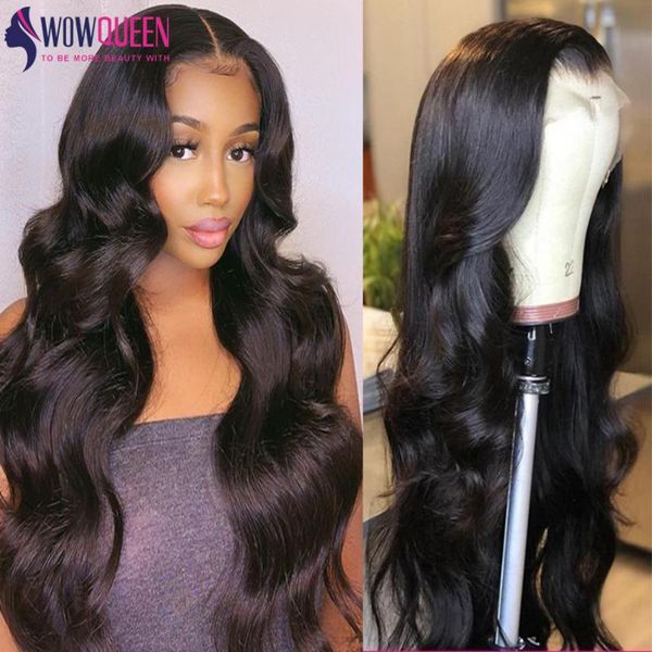

lace wigs 32 inch body wave front wig transparent 13x6 brazilian pre plucked frontal human hair, Black;brown