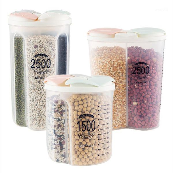 

storage bottles & jars kitchen food box rotating dry cups cereal dispenser tank container case flour grain bottle
