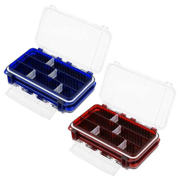 

fishing accessories double sided tackle boxes with 24 small partitions hooks bait storage case waterproof container box