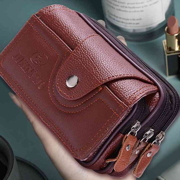

portablemen pu leather waterproof waist bag classic texture delicate creative portable mobile phone belt pouch wallet