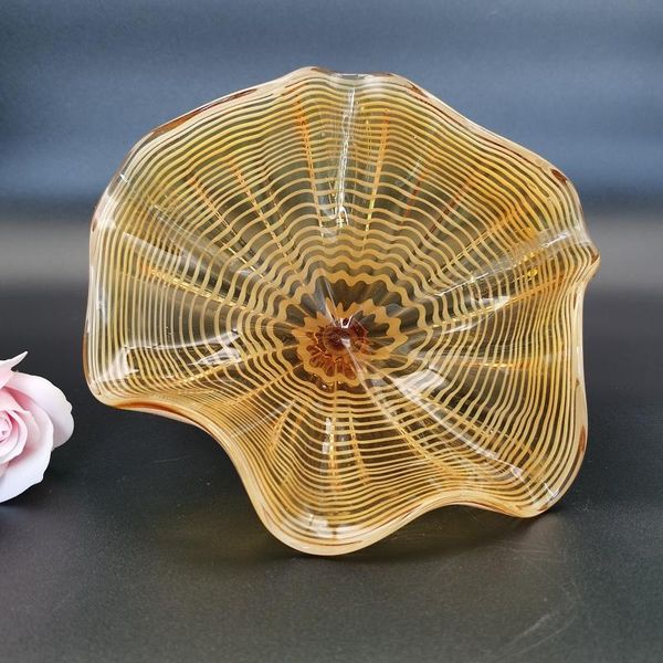 

wall lamp diy led modern home art decoration amber hand blown murano glass plates