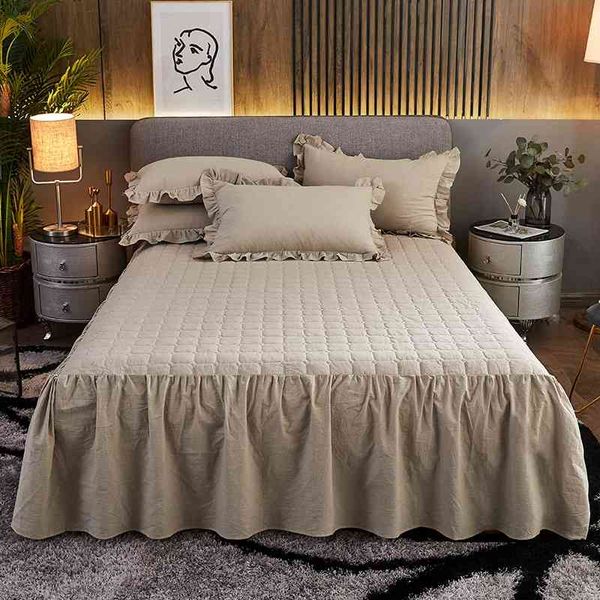 

bed skirt home textile spread on the european ding sheet pillowcases cotton thicken quilted mattress cover set u329