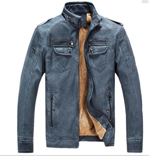 

2021autumn winter brand designer men leather jacket coat fashion stand collar slim fit thick fleece men's jackets for coats, Black;brown