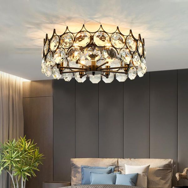 

modern crystal light chandelier for ceiling living room bedroom cristal lamps gold/black home decor indoor lighting fixture