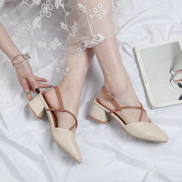 

dress shoes fashion summer women sandals square toe roma ankle strap gladiator chunky heel plus size, Black