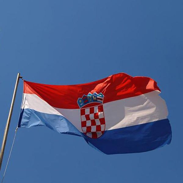 

party decoration croatian flag double-sided printing polyester string flags fan home decor