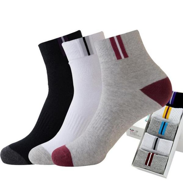 

5 pairs men's socks autumn and winter tube socks solid color sports socks cotton ankle breath jllsjy, Black