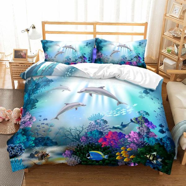 

bedding sets 3d ocean set king  double full twin single size bed linen