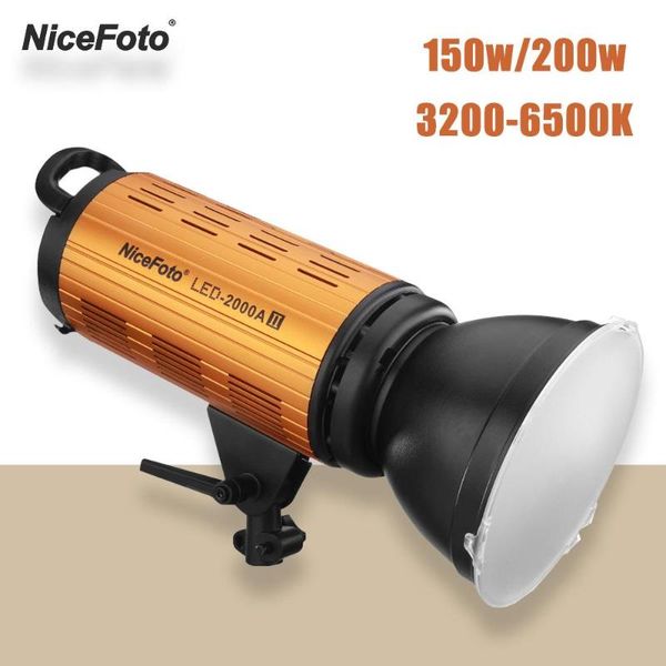 

flash heads nicefoto led-1500aii 2000aii 150w 200w led light lamp 3200-6500k daylight video studio with lcd display app control