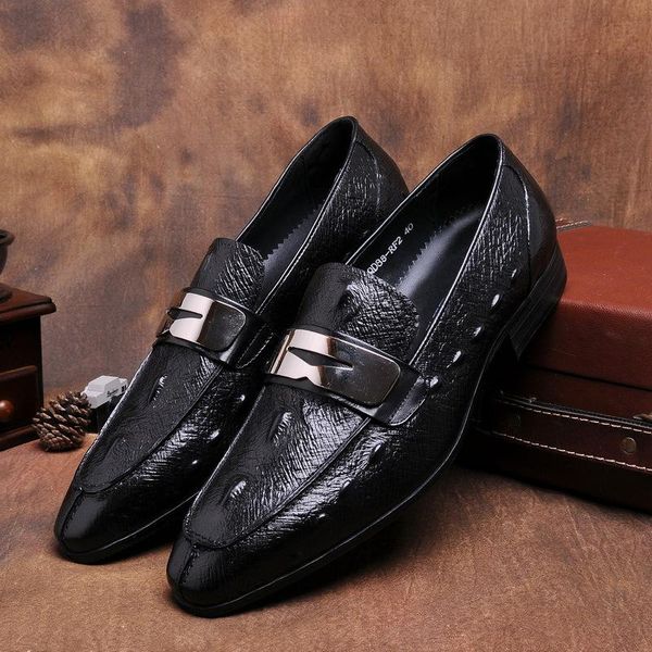 

dress shoes men's leather oxfords formal wear work wedding chaussure homme, Black